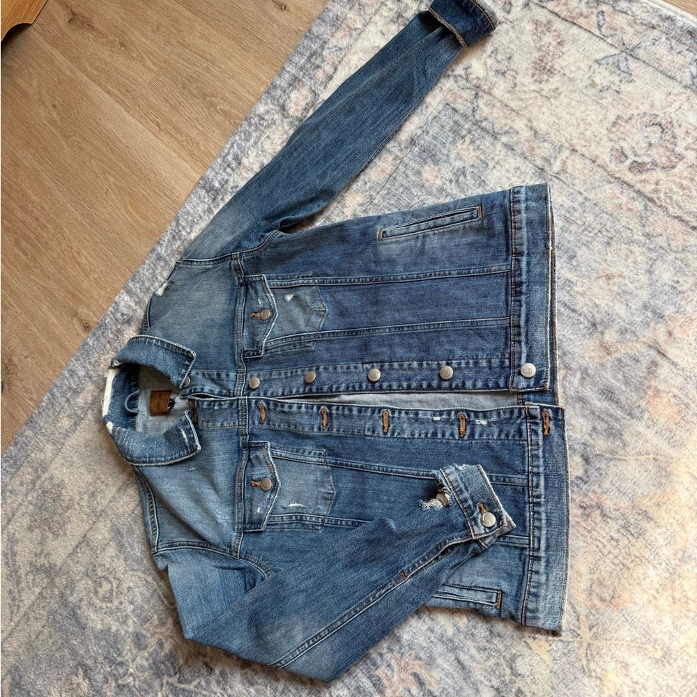 Joe's Jeans Blue Classic Distressed Denim Jacket